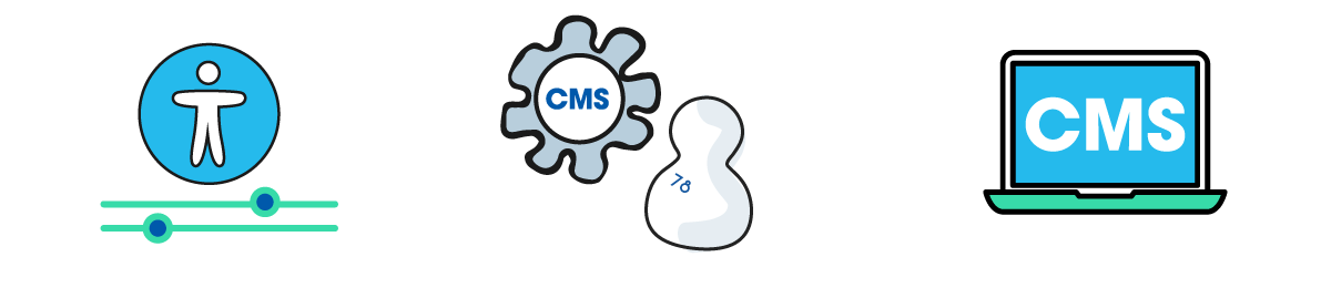 Vector illustration representing CMS system and its flexibility.